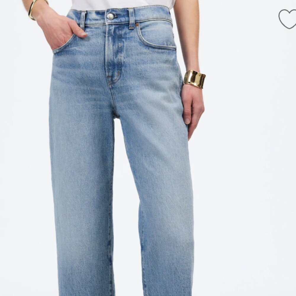 Madewell The Perfect Vintage Wide Leg Crop Jean, Size 25T Color Hallstead Wash